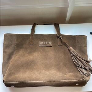 Brown Suede Tote Bag
